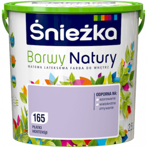 Śnieżka Barwy Natury 2,5L Płatki Hortensji 165 mat farba do wnętrz ścian sufitów emulsja