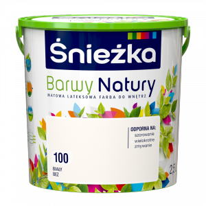 Śnieżka Barwy Natury 2,5L Biały Bez 100 mat farba do wnętrz ścian sufitów emulsja