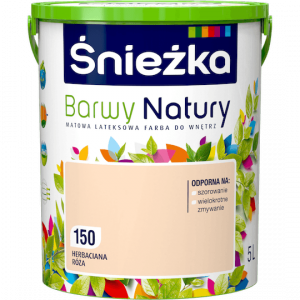 Śnieżka Barwy Natury 5L Herbaciana Róża 150 mat farba do wnętrz ścian sufitów emulsja