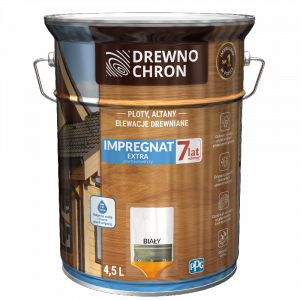 Drewnochron BIAŁY 4,5L Impregnat Extra do drewna powłokotwórczy płotów altan elewacji