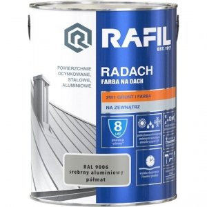 Radach 5L Srebrny Aluminiowy RAL9006 PÓŁMAT farba na dach Rafil