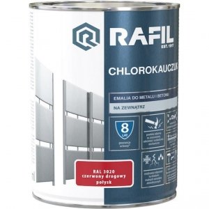 Rafil Chlorokauczuk 0,9L Czerwony RAL3020 farba emalia chlorokauczukowa drogowy