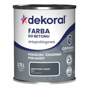 Dekoral Do Betonu 0,75L GRAFIT-OWO-SZARY GRAFITOWY MAT Akrylit B  farba posadzek antypoślizgowa szybkoschnąca
