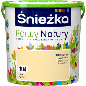 Śnieżka Barwy Natury 2,5L Łany Pszenicy 104 mat farba do wnętrz ścian sufitów emulsja