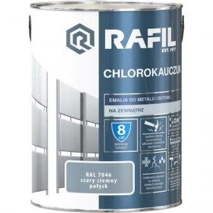 Rafil Chlorokauczuk 5L Szary RAL7046 farba emalia chlorokauczukowa Ciemny