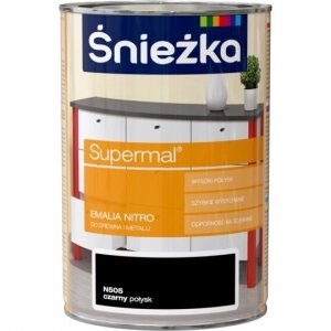 Śnieżka Supermal Emalia Nitro 1L Czarny Połysk N505 farba czarna
