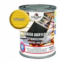 Colorit Lakier Akrylowy Drewna 0,75L PÓŁMAT 750ml BEZBARWNY z filtrami UV do wewnątrz i na zewnątrz nieżółknący