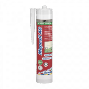 Silikon Sanitarny do Kuchni Łazienki 113 SZARY 310ml Mapesil AC Mapei do wewnątrz i na zewnątrz