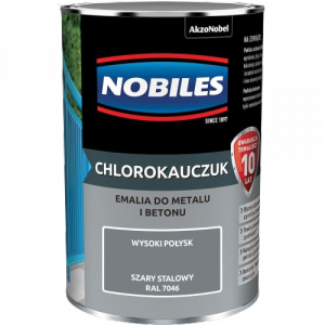 Chlorokauczuk 0,9L RAL7046 SZARY STALOWY Nobiles farba metalu betonu emalia stali żeliwa