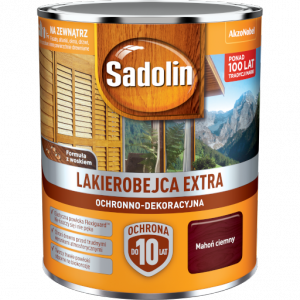 Sadolin Extra lakierobejca 0,75L MAHOŃ CIEMNY 30 PÓŁMAT do drewna fasad domków okien drzwi