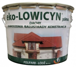 EKO-Lowicyn 10L RAL7016 SZARY ANTRACYT-OWY PÓŁMAT farba na dach do stali aluminium tynku betonu PCW Polifarb-Łódź