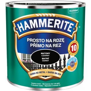Hammerite Na Rdzę 0,25L CZARNY MAT hamerite farba szybkoschnąca antykorozyjna gruntoemalia czarna