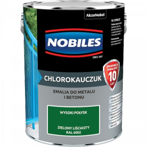 Chlorokauczuk 5L RAL6002 ZIELONY LIŚCIASTY Nobiles farba metalu betonu emalia stali żeliwa