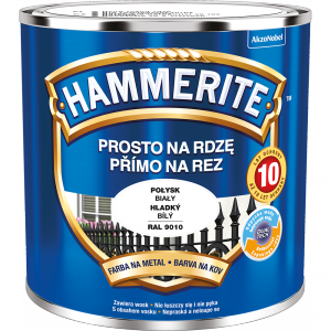 Hammerite Na Rdzę 0,25L BIAŁY RAL9010 POŁYSK hamerite farba szybkoschnąca antykorozyjna gruntoemalia biała