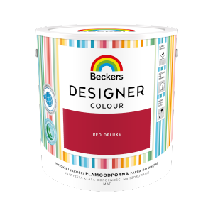 Beckers 2,5L RED DELUXE Designer Colour farba lateksowa mat-owa do ścian sufitów
