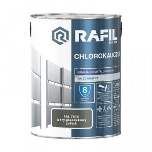 Rafil Chlorokauczuk 5L Szary Plandekowy RAL7010 szara farba metalu betonu emalia chlorokauczukowa 