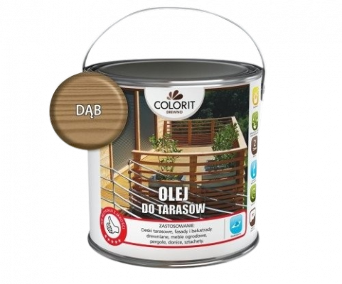 Colorit Olej Do Drewna Tarasów 2,5L DĄB mebli ogrodowych desek tarasowych