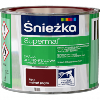Śnieżka Olejna MAHOŃ F545 0,2L Supermal farba olejno-ftalowa drewna metalu emalia połysk