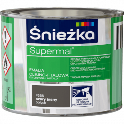 Śnieżka Olejna SZARY JASNY F566 0,2L Supermal farba olejno-ftalowa drewna metalu emalia połysk