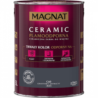 MAGNAT Ceramic 5L C60 Grafitowy Antracyt ceramik ceramiczna farba do wnętrz plamoodporna
