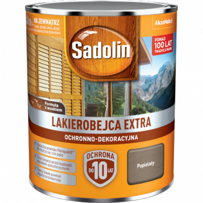 Sadolin Extra lakierobejca 0,75L POPIELATY szary PÓŁMAT do drewna fasad domków okien drzwi