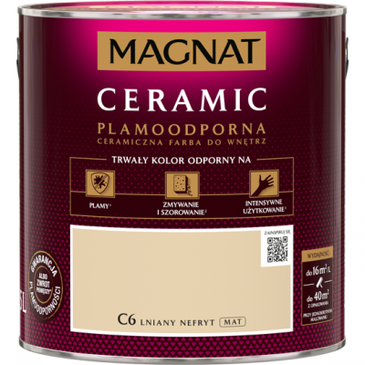 MAGNAT Ceramic 2,5L C6 Lniany Nefryt ceramik ceramiczna farba do wnętrz plamoodporna
