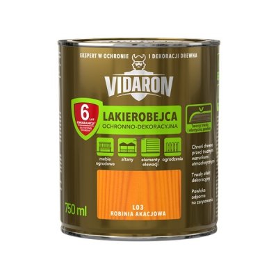 Vidaron Lakierobejca 0,75L L03 Robinia Akacjowa do drewna ochronno-dekoracyjna połysk
