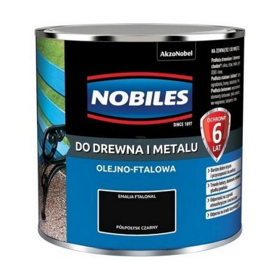 Nobiles olejna 0,25L CZARNY czarna Ftalonal farba olejno-ftalowa drewna metalu betonu emalia