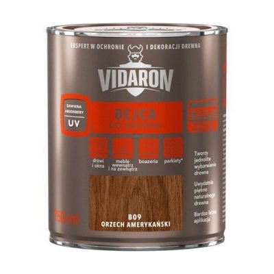 Vidaron Bejca 0,75L B09 ORZECH AMERYKAŃSKI do drewna rozpuszczalnikowa imitacji na szkle metalu