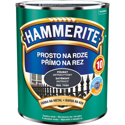 Hammerite Na Rdzę 0,7L ANTRACYT-OWY RAL7024 PÓŁMAT hamerite farba szybkoschnąca antykorozyjna gruntoemalia