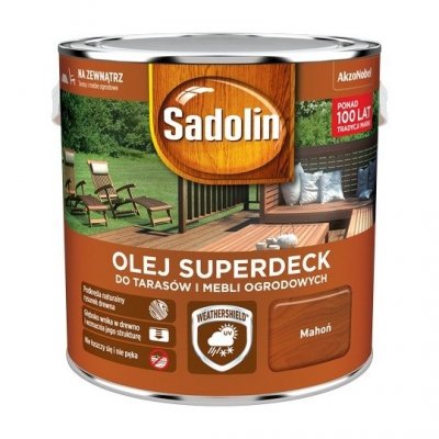 Sadolin Superdeck olej 2,5L MAHOŃ 75 tarasów drewna do