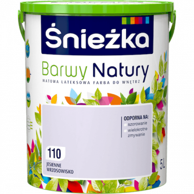 Śnieżka Barwy Natury 5L Jesienne Wrzosowisko 110 mat farba do wnętrz ścian sufitów emulsja