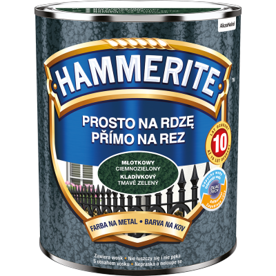Hammerite Na Rdzę 0,7L CIEMNO-ZIELONY MŁOTKOWY hamerite farba szybkoschnąca antykorozyjna gruntoemalia
