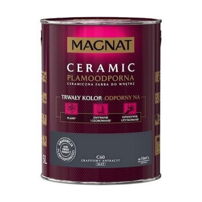 MAGNAT Ceramic 5L C60 Grafitowy Antracyt ceramik ceramiczna farba do wnętrz plamoodporna