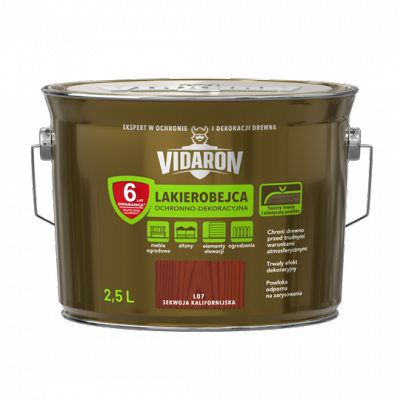 Vidaron Lakierobejca 2,5L L07 Sekwoja Kalifornijska do drewna ochronno-dekoracyjna połysk