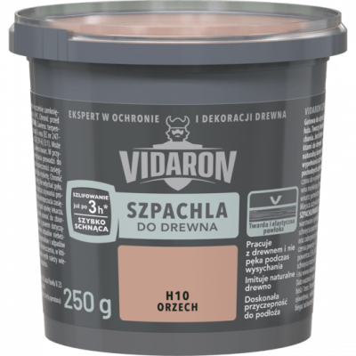 Vidaron Szpachla do Drewna 0,25kg ORZECH H10 szpachlówka akrylowa gotowa zawiera terpentynę
