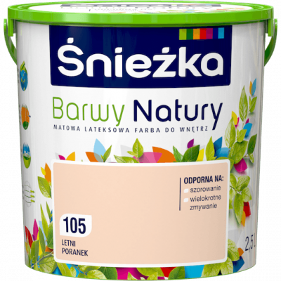 Śnieżka Barwy Natury 2,5L Letni Poranek 105 mat farba do wnętrz ścian sufitów emulsja