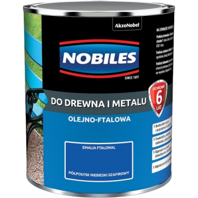 Nobiles olejna 0,7L NIEBIESKI SZAFIROWY Ftalonal farba olejno-ftalowa drewna metalu betonu emalia
