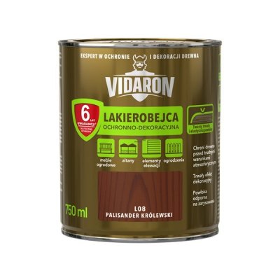 Vidaron Lakierobejca 0,75L L08 Palisander Królewski do drewna ochronno-dekoracyjna połysk