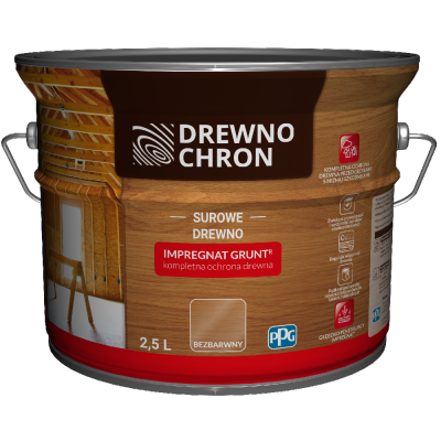 Drewnochron Bezbarwny Grunt R 2,5L impregnat do drewna podkład gruntujący
