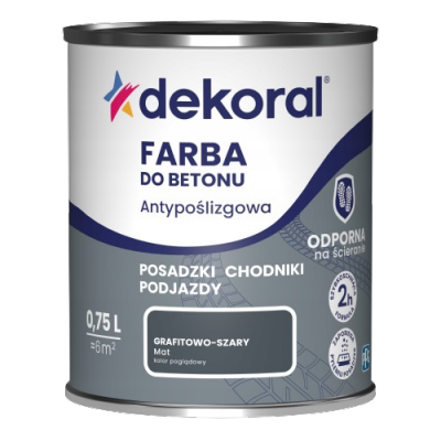 Dekoral Do Betonu 0,75L GRAFIT-OWO-SZARY GRAFITOWY MAT Akrylit B  farba posadzek antypoślizgowa szybkoschnąca