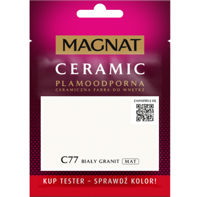 MAGNAT Ceramic TESTER C77 Biały Granit ceramik ceramiczna farba do wnętrz plamoodporna