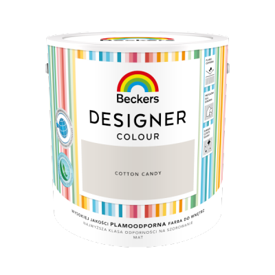 Beckers 2,5L COTTON CANDY Designer Colour farba lateksowa mat-owa do ścian sufitów