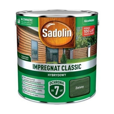 Sadolin Classic impregnat 2,5L ZIELONY do drewna clasic Hybrydowy płotów altanek fasad