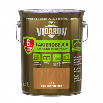 Vidaron Lakierobejca 4,5L L18 Dąb Winchester do drewna ochronno-dekoracyjna połysk