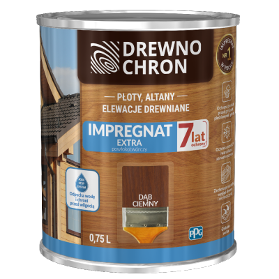 Drewnochron DĄB CIEMNY 0,75L Impregnat Extra do drewna powłokotwórczy płotów altan elewacji