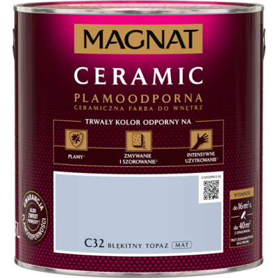 MAGNAT Ceramic 2,5L C32 Błękitny Topaz ceramik ceramiczna farba do wnętrz plamoodporna