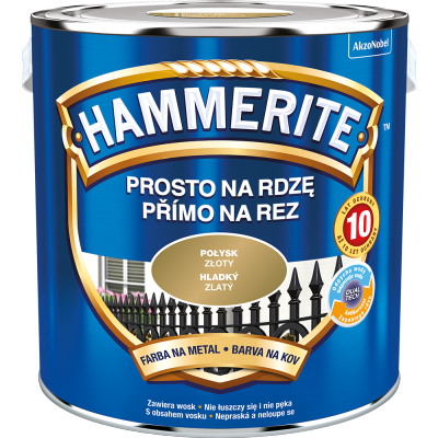 Hammerite Na Rdzę 2,5L ZŁOTY POŁYSK hamerite farba szybkoschnąca antykorozyjna gruntoemalia
