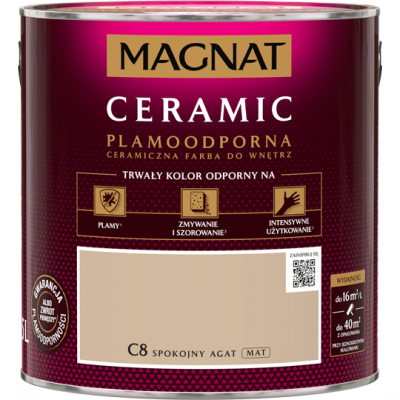 MAGNAT Ceramic 2,5L C8 Spokojny Agat ceramik ceramiczna farba do wnętrz plamoodporna