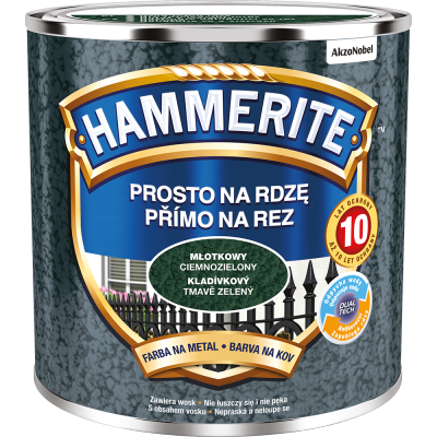 Hammerite Na Rdzę 0,25L CIEMNO-ZIELONY MŁOTKOWY hamerite farba szybkoschnąca antykorozyjna gruntoemalia